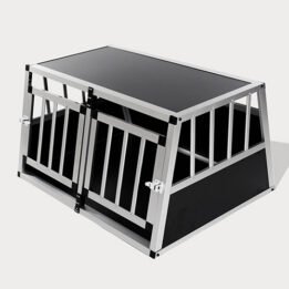 Small Double Door Dog Cage With Separate Board 65a 89cm 06-0771 www.gmtpetproducts.com