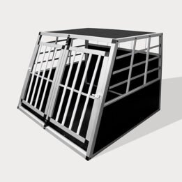 Aluminum Small Double Door Dog cage 89cm 75a 06-0772 www.gmtpetproducts.com