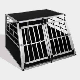 Aluminum Dog cage size 104cm Large Double Door Dog cage 65a 06-0775 www.gmtpetproducts.com