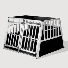 Aluminum Large Double Door Dog cage With Separate board 65a 104 06-0776 www.gmtpetproducts.com