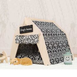Waterproof Dog Tent: OEM 100% Cotton Canvas Pet Teepee Tent Colorful Wave Collapsible 06-0963 www.gmtpetproducts.com