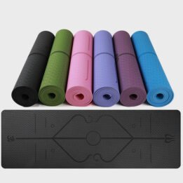 Eco-friendly Multifunction Beginner Yoga Mat With Body Line Thickened Widened Non-slip Custom TPE Yoga Mat www.gmtpetproducts.com