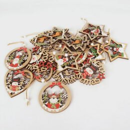 Wooden Hanging Christmas Tree Hollow Wooden Pendant Scene Decoration www.gmtpetproducts.com