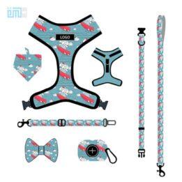 Pet harness factory new dog leash vest-style printed dog harness set small and medium-sized dog leash 109-0006 www.gmtpetproducts.com