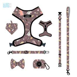 Pet harness factory new dog leash vest-style printed dog harness set small and medium-sized dog leash 109-0010 www.gmtpetproducts.com