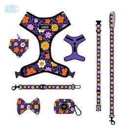 Pet harness factory new dog leash vest-style printed dog harness set small and medium-sized dog leash 109-0021 www.gmtpetproducts.com