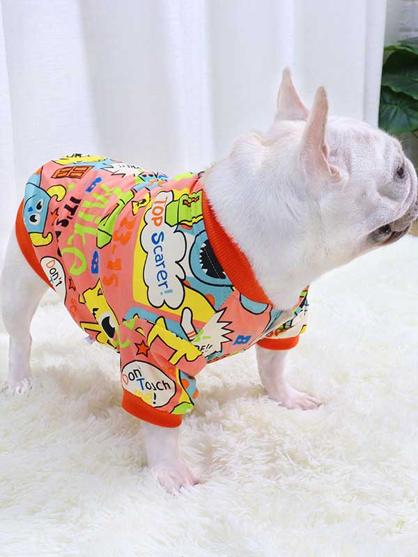 GMTPET Cartoon Pug Dog Bulldog Fat Dog Thickened Winter Warm Open Buckle With Elastic Method Fighting Autumn and Winter Plus Velvet Sweater 107-222036 www.gmtpetproducts.com