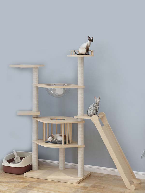 Árvore para gatos no atacado | Torre de gato de madeira OEM | estrutura de escalada para gatos 105-215 www.gmtpetproducts.com