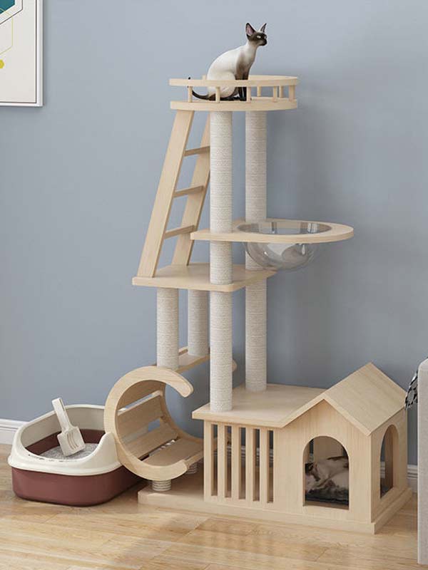 Condomínios para gatos por atacado | Torre Cat OEM | Árvore de gato legal de madeira maciça 105-216 www.gmtpetproducts.com