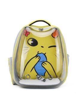 Yellow Transparent Breathable Cat Backpack Pet Bag 103-45078 www.gmtpetproducts.com