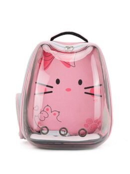 Pink Transparent Breathable Cat Backpack Pet Bag 103-45083 www.gmtpetproducts.com