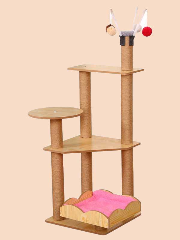Factory OEM Wholesale Multi-level Luxury Density board Wooden Cat Condo Tree House Cat Furniture 06-1168 Pet Products Factory, OEM Manufacturer, Supplier, Agent www.gmtpetproducts.com Multi-level Luxury Density board Wooden Cat Condo Tree House 06-1168