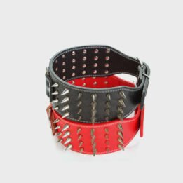 Customized Dog Collar Wide Long Spiked Rivet PU Leather Pet Dog Collar Leather Dog Collar