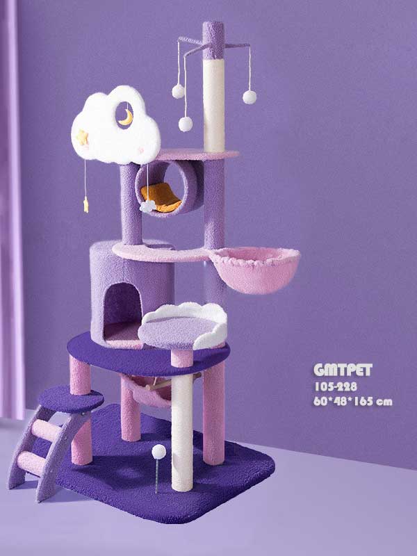 Cat tree post wholesale OEM moonlight cat climbing frame cat tree paradise 105-228 Pet Products Factory, OEM Manufacturer, Supplier, Agent www.gmtpetproducts.com Cat tree post wholesale OEM moonlight cat climbing frame cat tree paradise 105-228