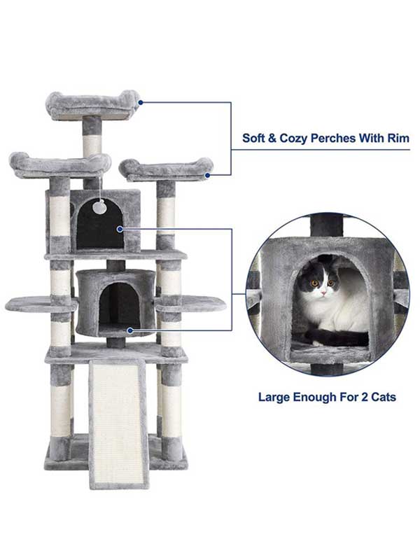 Multi-Layer Sisal Plush Large Cat Tree Cat Climbing Trees 105-33072 Pet Products Factory, OEM Manufacturer, Supplier, Agent www.gmtpetproducts.com OEM Multi-Layer Cat Climbing Trees Sisal Scratch Board Trees