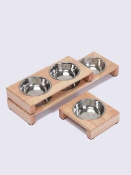 Factory wholesale wooden solid stainless steel pet bowl 123-12014 Pet Products Factory, OEM Manufacturer, Supplier, Agent www.gmtpetproducts.com Factory wholesale wooden solid bowl stainless steel pet bowls