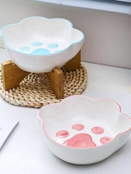 Wholesale ceramic cat food bowl with cross 123-12030 Pet Products Factory, OEM Manufacturer, Supplier, Agent www.gmtpetproducts.com Wholesale ceramic cat food bowl cat paw print pet water bowl