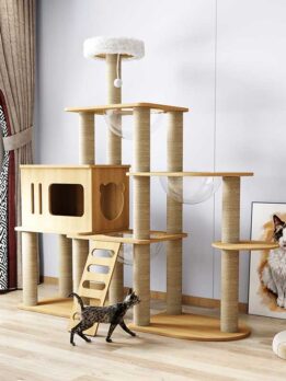 OEM Multi-Layer Cat Climbing Trees, customizable cat furniture