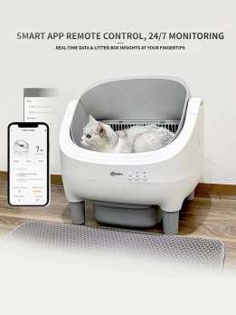 Wholesale New Design Automatic Cat Litter Box APP Control Dual Safety Sensors Self Cleaning Litter Box with Open-Top Design 116-5901 Pet Products Factory, OEM Manufacturer, Supplier, Agent www.gmtpetproducts.com Smart Cat litter box, Cat Litter Box, Cat Litter Box & Accessories, Cat Litter Box And Accessories